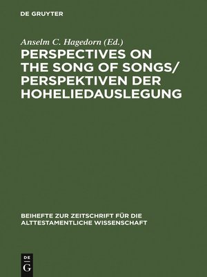 cover image of Perspectives on the Song of Songs / Perspektiven der Hoheliedauslegung